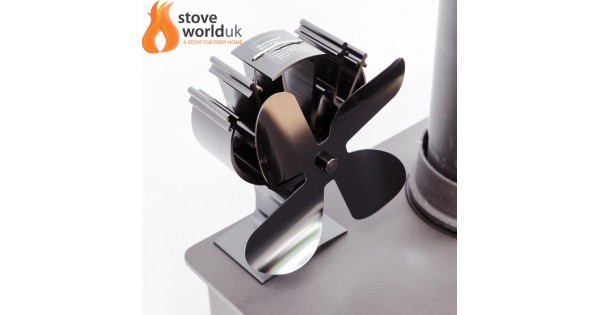 4 blade Black Zona heat powered stove fan, eco fan NEW