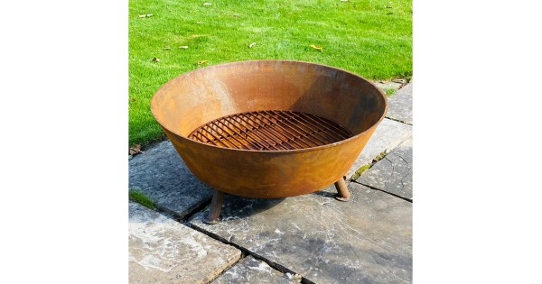 850mm Diameter Cast iron bbq bowl with cast iron cooking grill