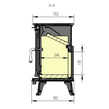 Ottawa TR5 5kw Wood Burning Stove diagram