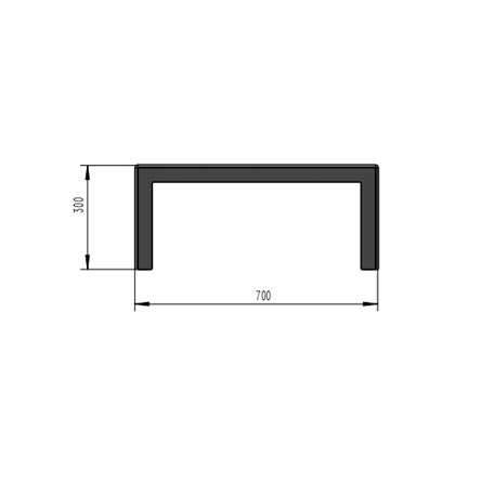 Universal Woodburning Stove Stand/Bench 700w x 600d x 300h diagram